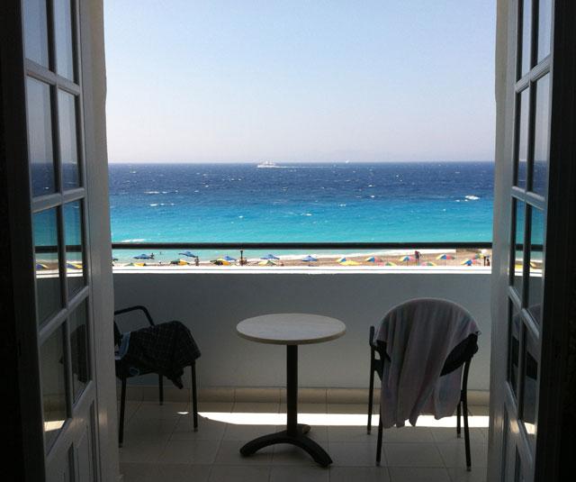 Utsikt från hotellrummet på Rhodos